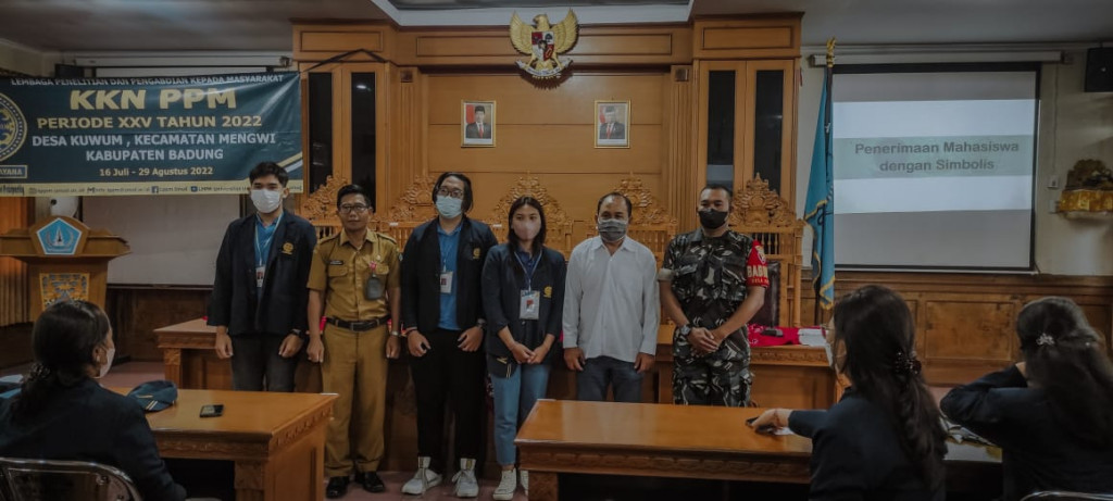 PENERIMAAN MAHASISWA KKN PPM UNIVERSITAS UDAYANA PERIODE XXV TAHUN 2022 DI DESA KUWUM